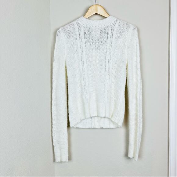 FOSSIL Ivory Knit Pocket Classic Cardigan Juniors MEDIUM Sweater Woolblend - Picture 5 of 7